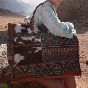 NWT Leather BROWN TRANSLATIONS WEEKENDER BAG